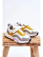 Dětská sportovní obuv se suchým zipem Big Star model 21609010 Bílá a žlutá - Big Star Shoes Dětská sportovní obuv se suchým zipem Big Star model 21609010 Bílá a žlutá - Big Star Shoes