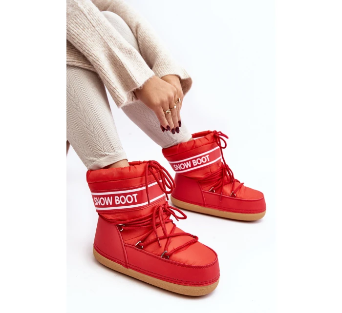 Dámské vázané sněhule Červené model 21642427 - Boto