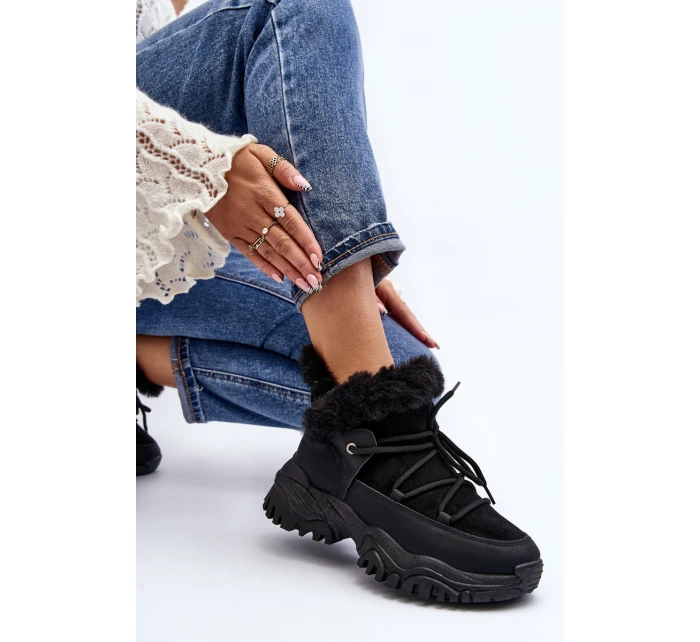 Dámské boty trapery s kožešinou černé model 21643992 - EVENTO
