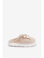 Pantofle S Mašlí A Ozdobami Béžové model 21680837 - Boto Pantofle S Mašlí A Ozdobami Béžové model 21680837 - Boto
