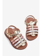 Dětské sandály dívčí z eko kůže zlaté Mariana Dětské sandály dívčí z eko kůže zlaté Mariana