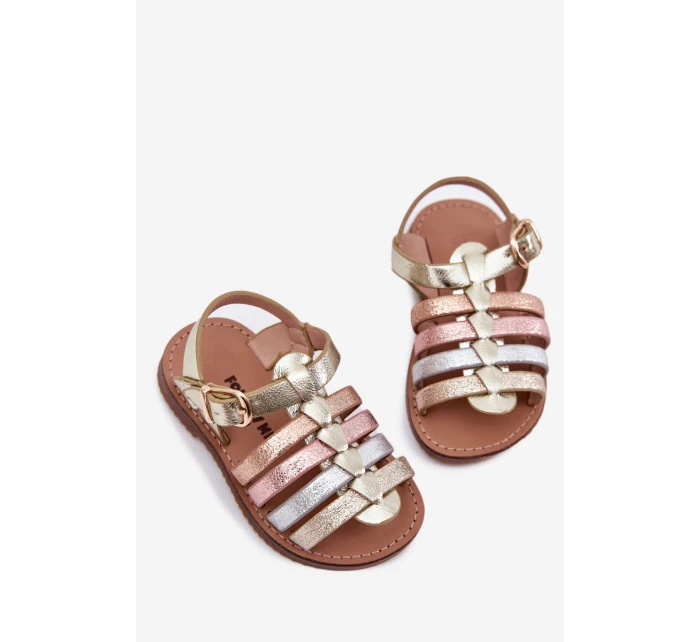 Dětské sandály dívčí z eko kůže zlaté Mariana Dětské sandály dívčí z eko kůže zlaté Mariana