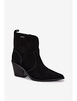 Dámské zateplené kovbojky na podpatku Big Star model 22349493 černé - Big Star Shoes Dámské zateplené kovbojky na podpatku Big Star model 22349493 černé - Big Star Shoes