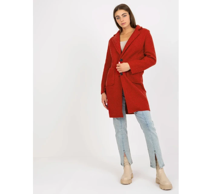 Dámský kabát TW EN BI 7372.18 tmavě oranžový