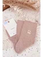 Teplé dámské ponožky s medvídkem a vlnou – béžové Teplé dámské ponožky s medvídkem a vlnou – béžové