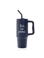 TEXT NA PŘÁNÍ - modrý cestovní termohrnek 900 ml TEXT NA PŘÁNÍ - modrý cestovní termohrnek 900 ml