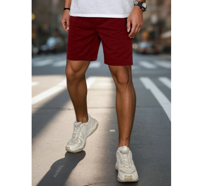 Pánské bordó teplákové kraťasy Dstreet model 21987764 - FashionStreet