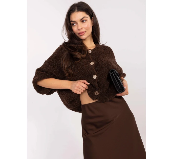 Hnědá saténová maxi sukně model 21756287 - Factory Price