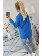 Chrpová tunika s kapucí Oversize na zip