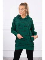 Mikina s nápisy zelená