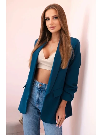 Sako s klopami elegantní tmavě model 21399748 - K-Fashion Sako s klopami elegantní tmavě model 21399748 - K-Fashion