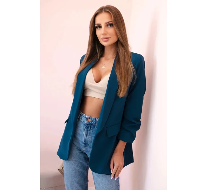 Sako s klopami elegantní tmavě model 21399748 - K-Fashion Sako s klopami elegantní tmavě model 21399748 - K-Fashion