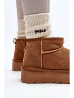 Módní semišové nízké sněhule Camel model 21607395 - Boto Módní semišové nízké sněhule Camel model 21607395 - Boto