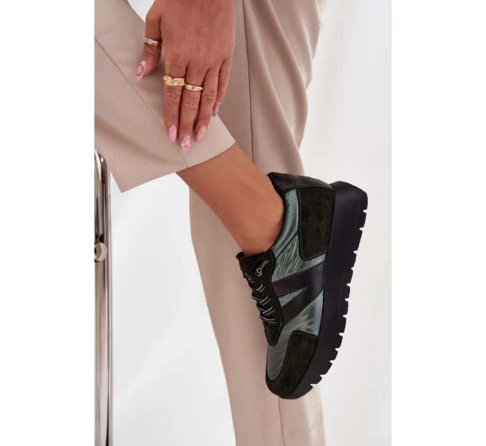 Dámské tenisky na platformě Vinceza 58561 tmavě zelené