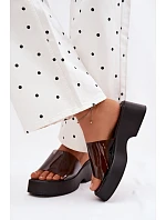 Dámské platformové sandály s průhledným páskem Černé Selestia Dámské platformové sandály s průhledným páskem Černé Selestia