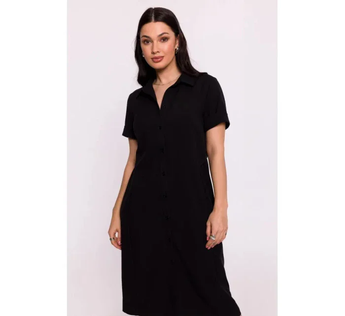 Košilové šaty B282  černé - BeWear