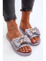 Dámské žabky s mašlí Levandulové Arsicada Dámské žabky s mašlí Levandulové Arsicada