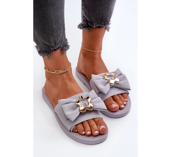 Dámské žabky s mašlí Levandulové Arsicada Dámské žabky s mašlí Levandulové Arsicada