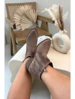 Dámské otevřené kotníkové boty na podpatku S.Barski HY61-8013 Hnědé Dámské otevřené kotníkové boty na podpatku S.Barski HY61-8013 Hnědé