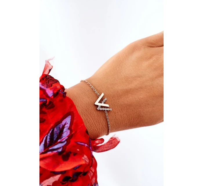 Náramek Na řetízku Se Zirkony Růžové Zlato