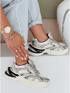 Dámské sportovní stříbrné tenisky FashionStreet ZY1007