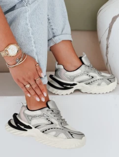 Dámské sportovní stříbrné tenisky FashionStreet ZY1007