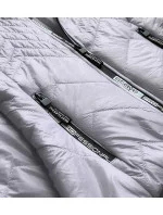 Krátká šedá prošívaná dámská bunda s kapucí model 14764916 - S'WEST