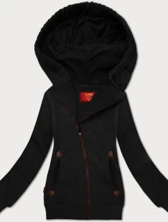 Černá vypasovaná dámská mikina s asymetrickým zipem LHD (AMG-61)