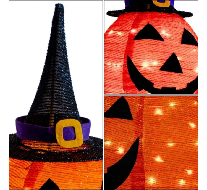 DEKORATIVNÍ DÝNĚ S KLOBOUKEM 68CM HALLOWEEN 30LED