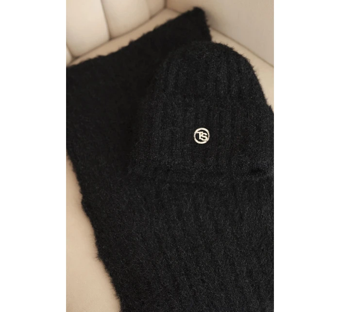 Dámský komplet čepice a z měkké příze černý model 21461088 - K-Fashion Dámský komplet čepice a z měkké příze černý model 21461088 - K-Fashion