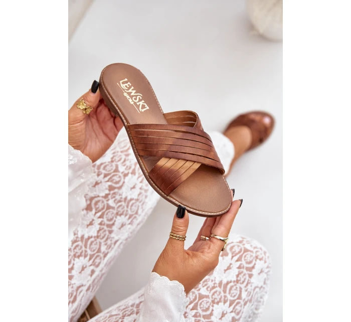 Kožené Dámské Pantofle Lewski Shoes model 21682352 Camel - Boto Kožené Dámské Pantofle Lewski Shoes model 21682352 Camel - Boto