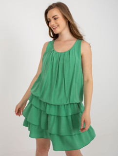 Zelené letní šaty s volánky OCH BELLA