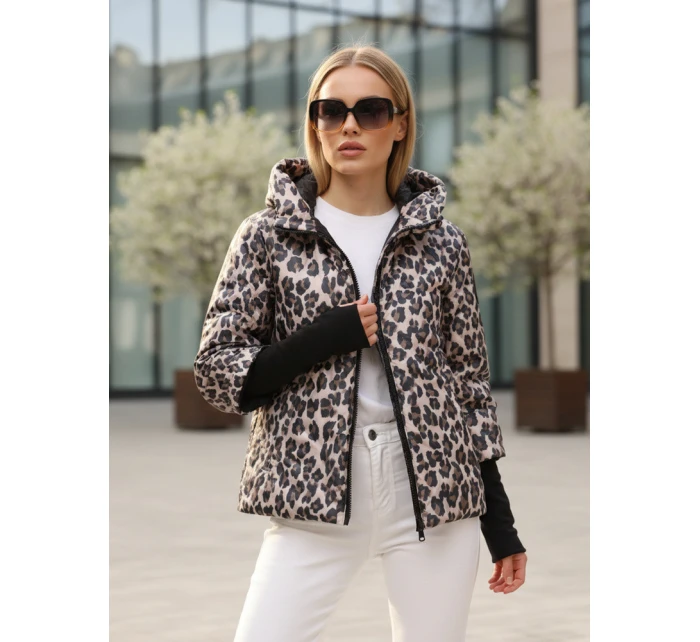 Dámská přechodná bunda v leopardí růžové barvě FashionStreet TY5550 Dámská přechodná bunda v leopardí růžové barvě FashionStreet TY5550