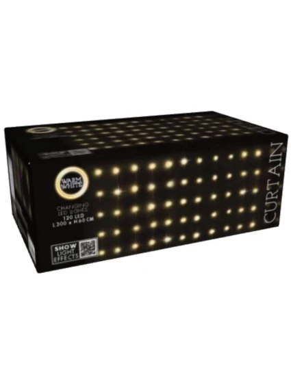 VÁNOČNÍ STROMEK SVĚTLA VENKOVNÍ/VNITŘNÍ SVĚTELNÝ ZÁVĚS 120 VEDL 300X60CM S DÁLKOVÝM OVLÁDÁNÍM TEPLÁ BÍLÁ