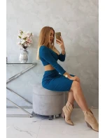 Souprava halenky a sukně, námořnická modř