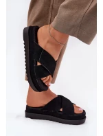 Dámské sandály na platformě s proplétanými pásky černé Rinasara