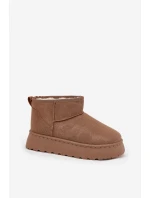 Dámské Sněhule Na Platformě Zateplené Kožíškem Khaki Vesirae Dámské Sněhule Na Platformě Zateplené Kožíškem Khaki Vesirae