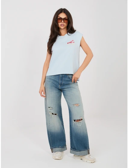 T shirt D12022M02769B jasny niebieski