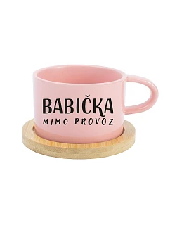 BABIČKA MIMO PROVOZ - růžový hrníček makronka 200 ml