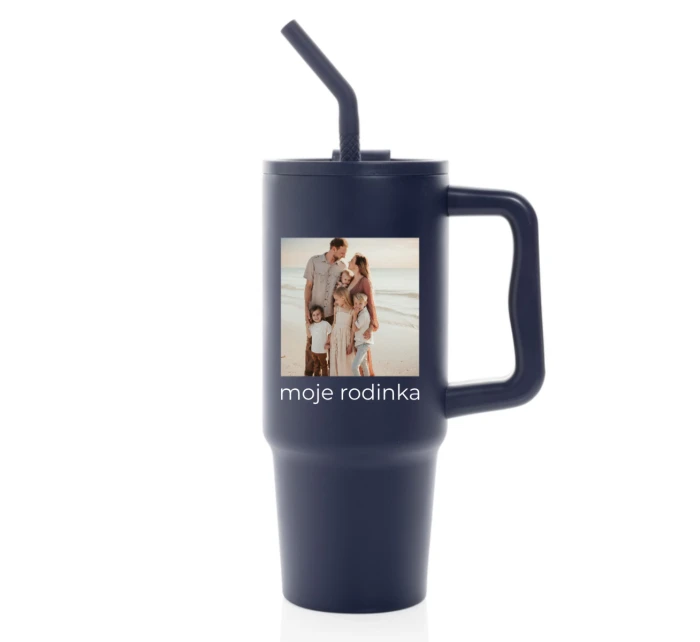 Personalizovaná termoska s barevným víčkem s fotografií 