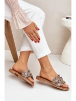 Dámské pantofle na plochém podpatku model 22014107 Taupe Zazoo - ZOiO