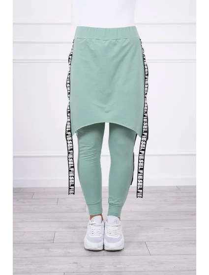 Kalhoty/oblek s nápisem selfie tmavě mátový