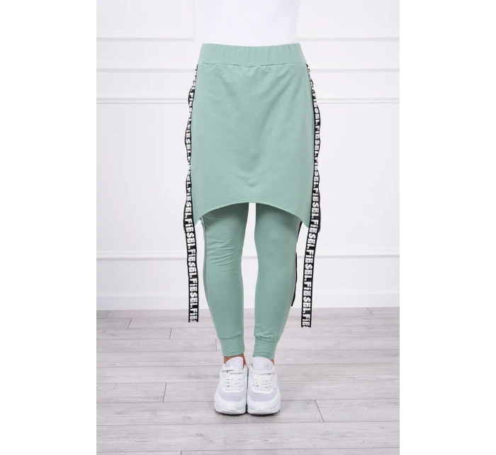 Kalhoty/oblek s nápisem selfie tmavě mátový