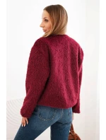 Dámská bunda bez zapínání model 21345073 bordová - K-Fashion