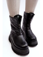 Dámské zimní boty s podrážkou a zipem  černé model 21639078 - Goe