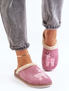 Dámské Pantofle S A Kožíškem  Růžové model 21677372 - Inblu
