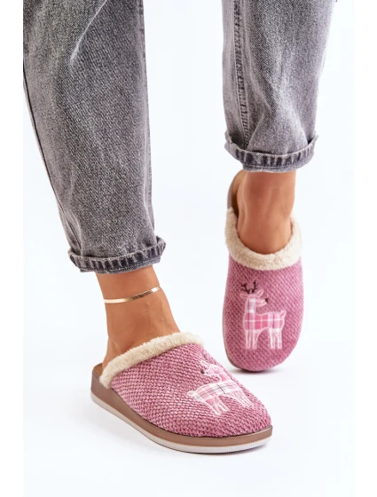 Dámské Pantofle S A Kožíškem  Růžové model 21677372 - Inblu