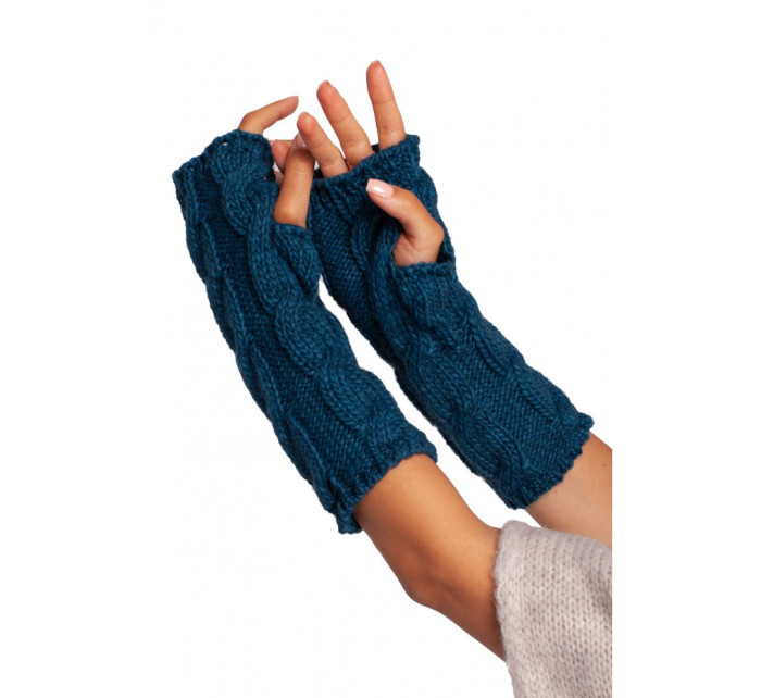 BK098 Pletené bezprsté rukavice - béžové