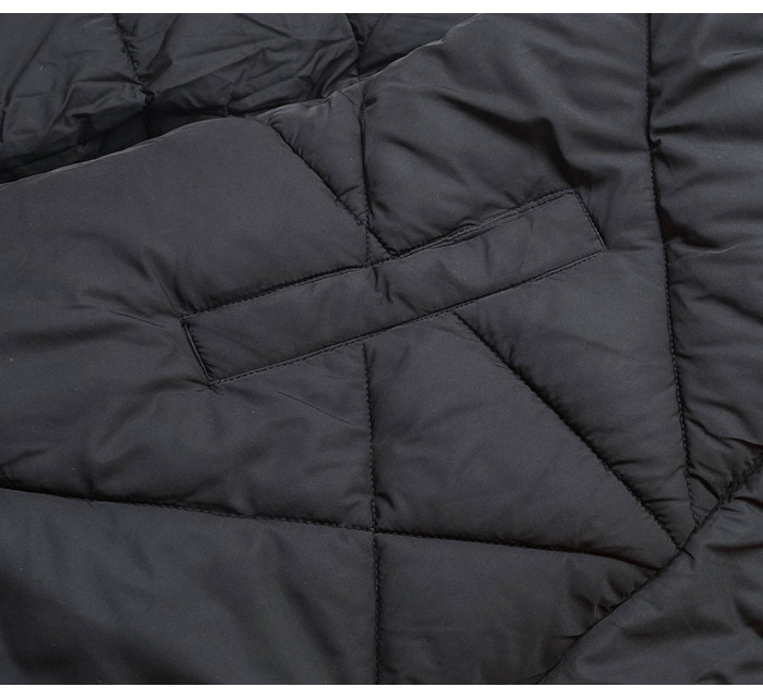 Oboustranná černá dámská zimní bunda (M-136)