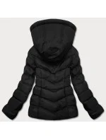Černá krátká dámská péřová zimní bunda (5m726-392)